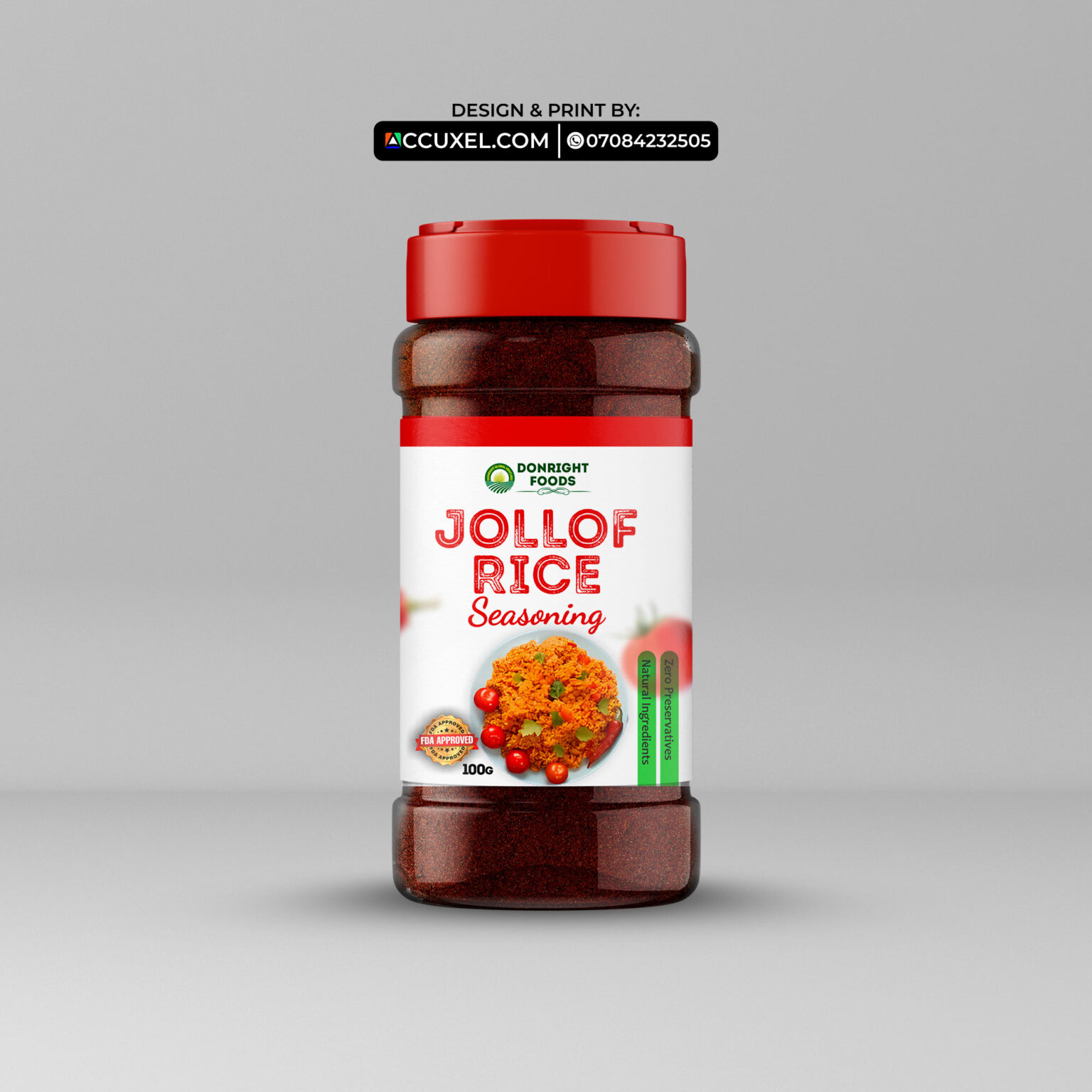 Get Jollof Rice Seasoning Spice Bottle Label Stickers Design Printing ...