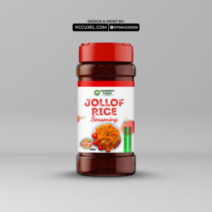 Jollof Rice Seasoning Spice Bottle Label Design Printing