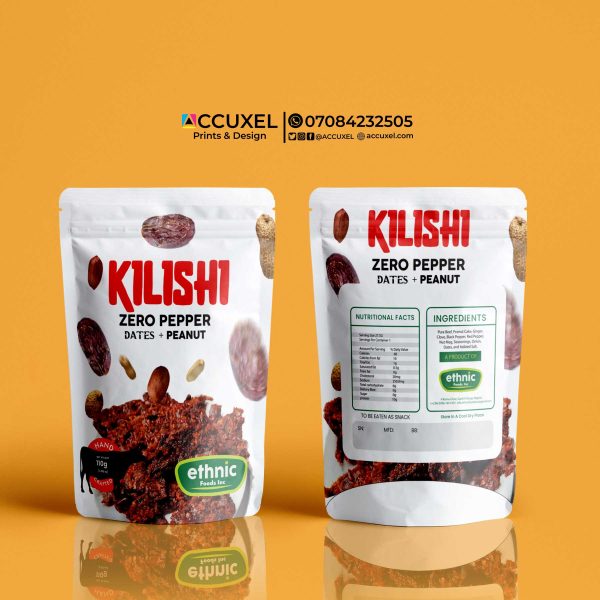 Kilishi packaging front and back design