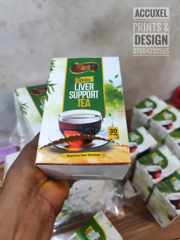 Kraft green tea box with eco-friendly recyclable packaging design
