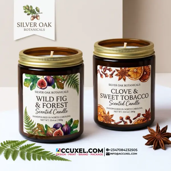 Luxury Candle Labels Sticker Design