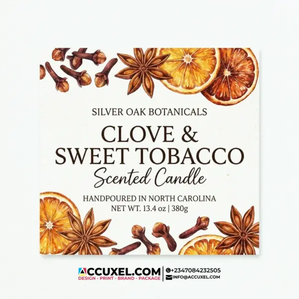 Luxury Candle Labels Sticker Design Printing