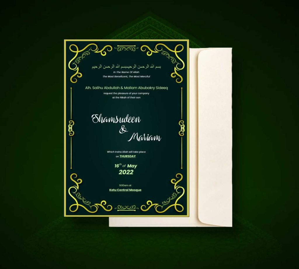 Get Muslim Wedding Invitation Cards Design And Printing In Nigeria Design And Printing Company 