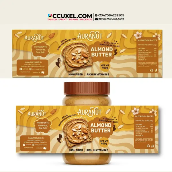 Peanut Butter Bottle Label Stickers Design