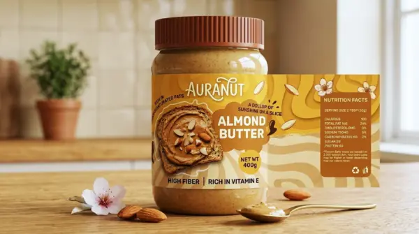 Peanut Butter Container Label Stickers Design