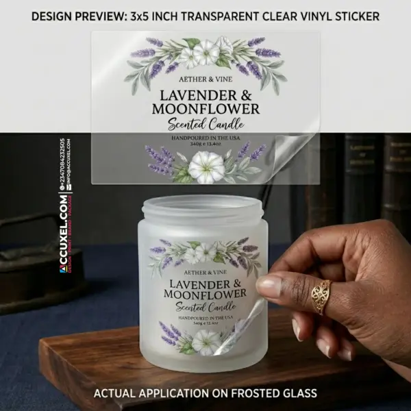 Personalized Transparent Candle Label Sticker Design Printing