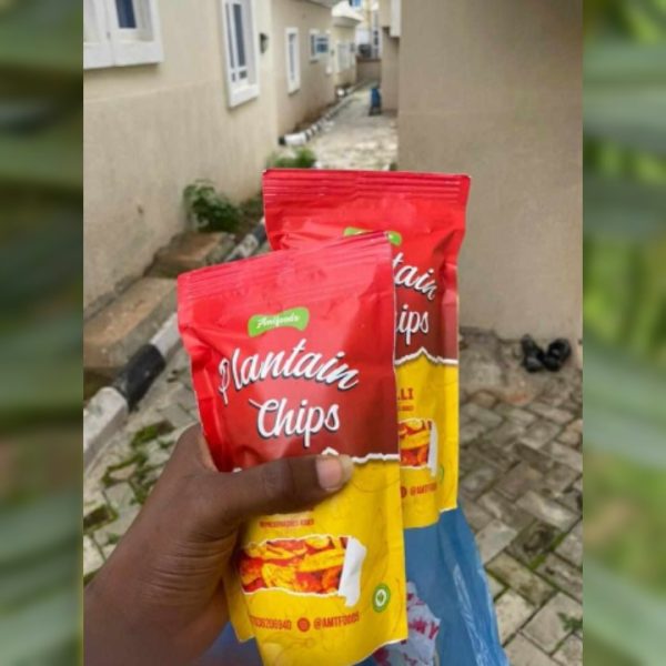 Plantain Chip Pouch Design Printing in hand