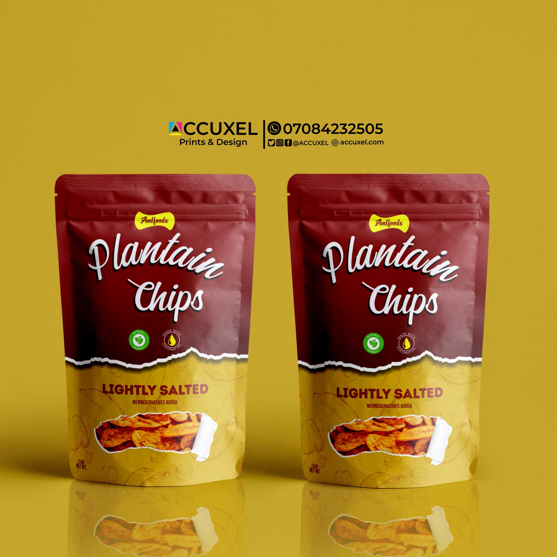 Plantain Chips Pouch Design Printing
