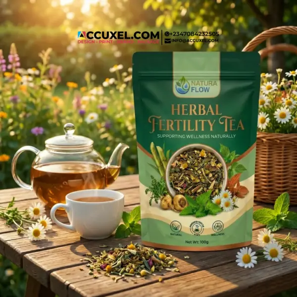 Printed Herbal Fertility Tea Pouches