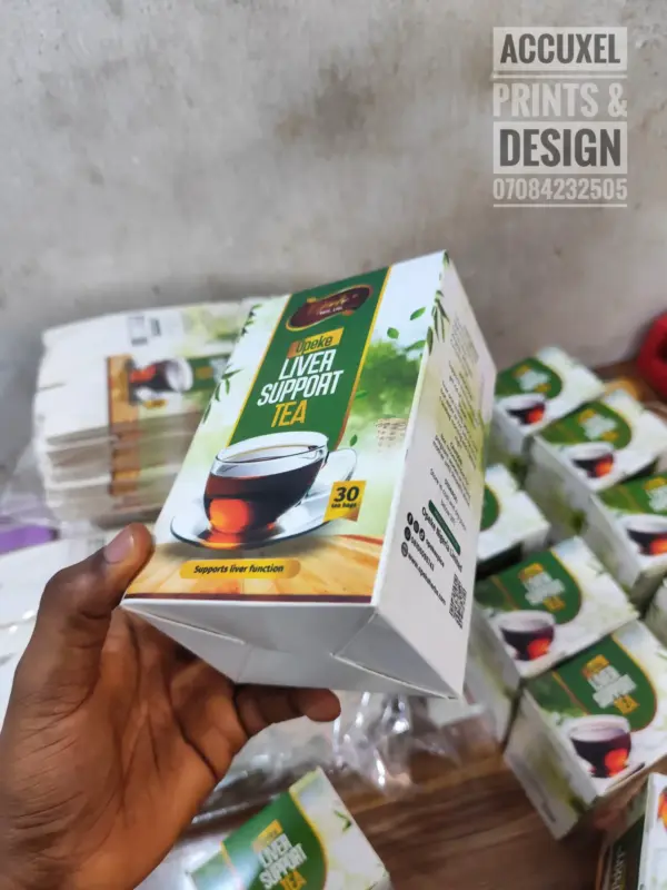 Rigid green tea box with matte lamination finish