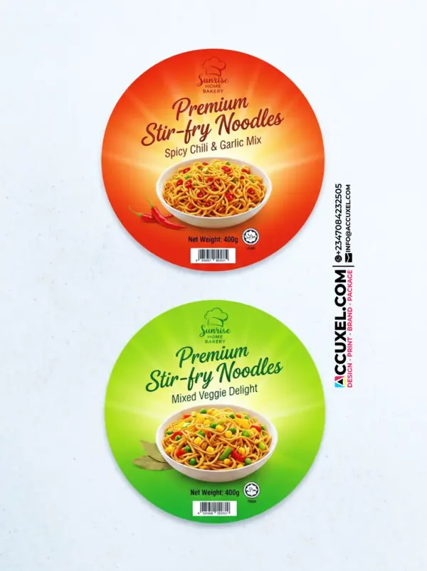 Round Food Packaging Label Design Printing