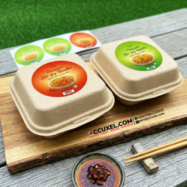 Round Food Packaging Label Stickers Design Printing