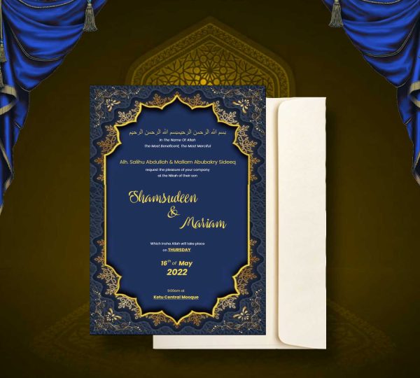 Royal Islamic Wedding Invitation Card Design and Printing