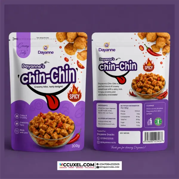 Spicy Chin Chin Packaging Pouch Design