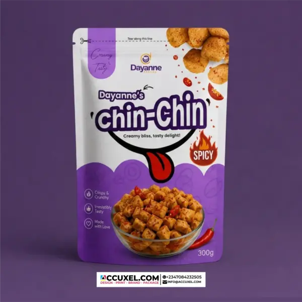 Spicy Chin Chin Packaging Pouch Design & Printing