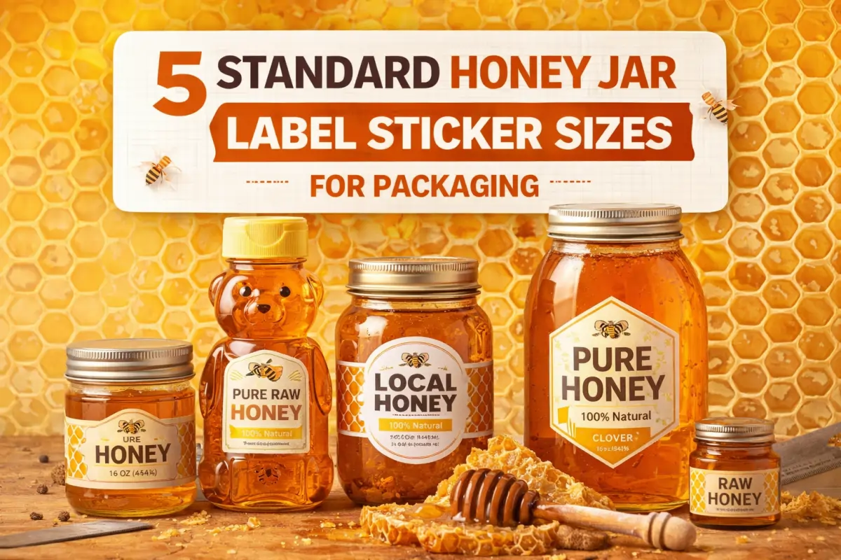 Standard Honey Jar Label Stickers Sizes For Packaging