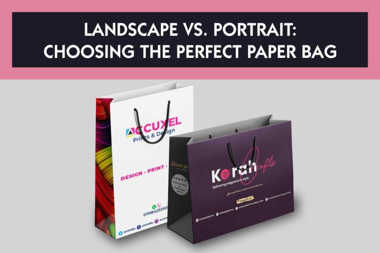 The difference between portrait and landscape paper bag