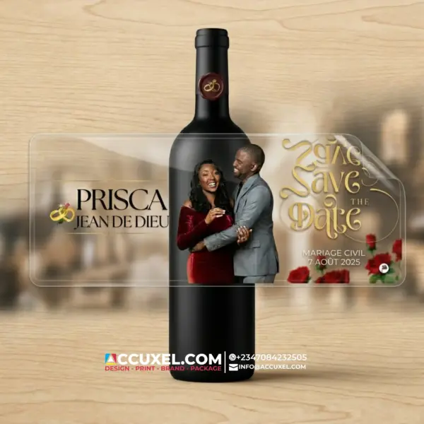 Transparent Wine Bottle Label Design