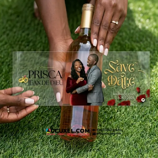 Transparent Wine Bottle Sticker Design Printing