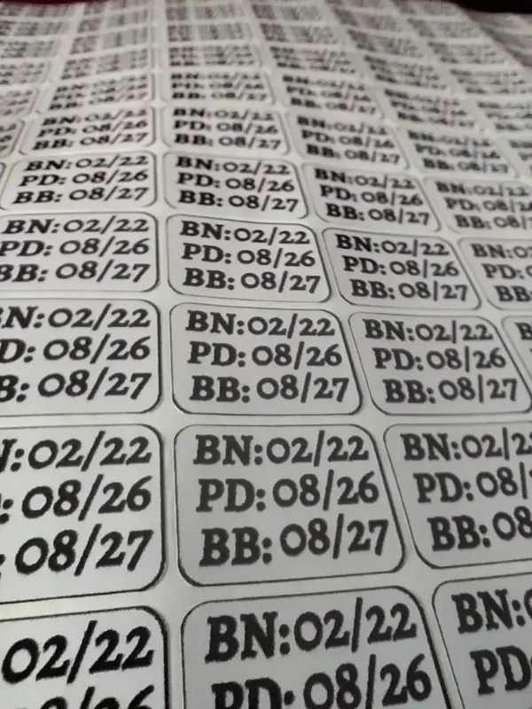 Waterproof Batch Code And Expiry Labels Roll