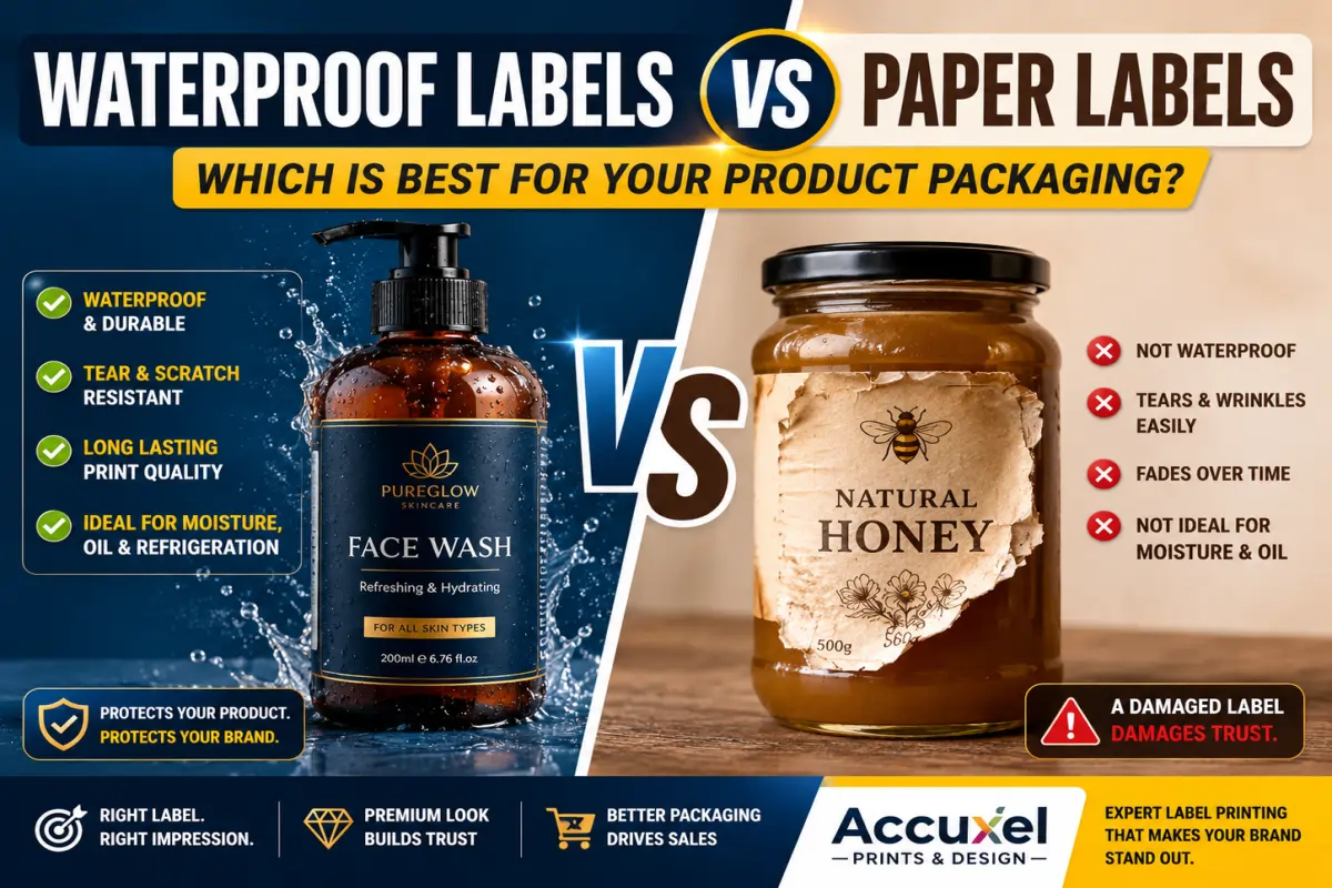 Accuxel - Design and Printing Company in Kwara State, Nigeria 74 Waterproof Labels vs Paper Labels