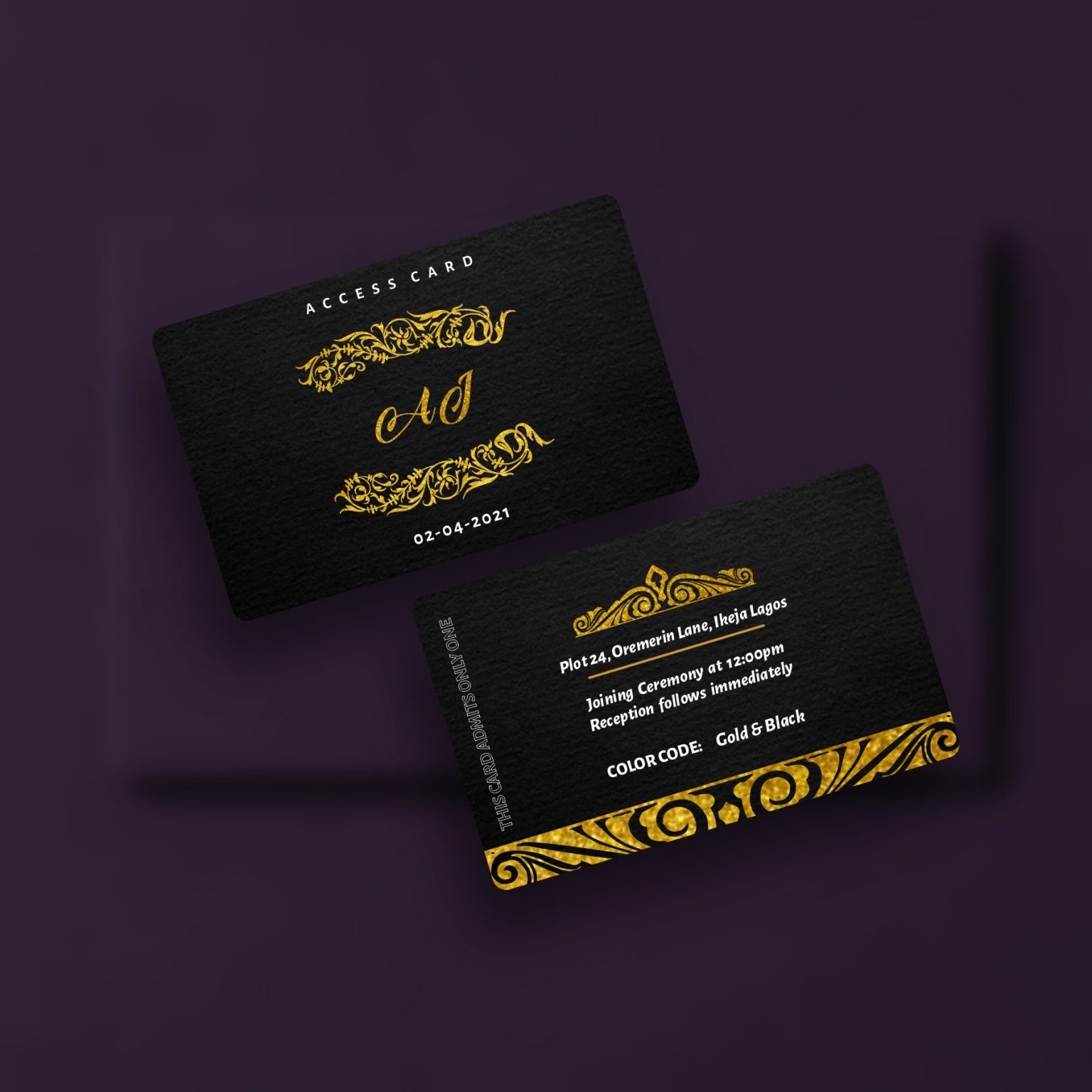 Get Custom Event Pass & Wedding Access Cards Printing Design And