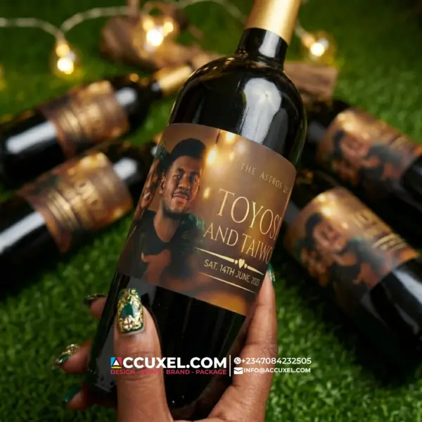 Wedding Wine Sticker Design Printing