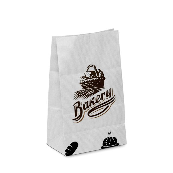 White Bakery Paper Bags Design Printing