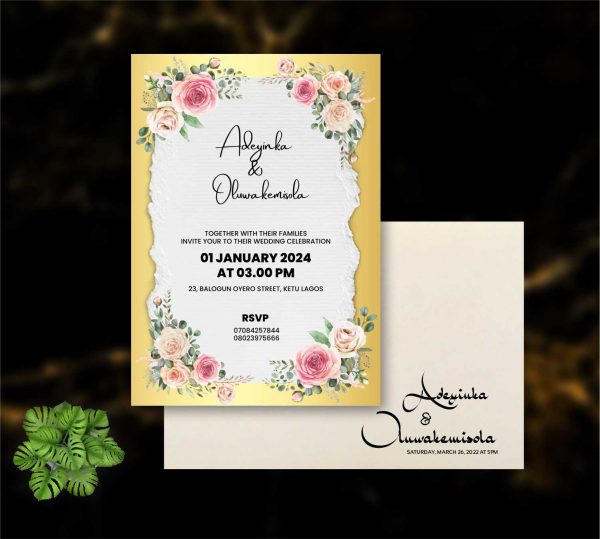 Yoruba Traditional Wedding Invitations Cards Design and Printing