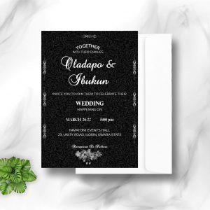 black and white wedding invitation cards design and printing