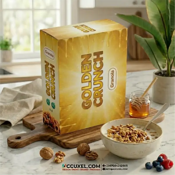 custom granola box packaging design kraft material