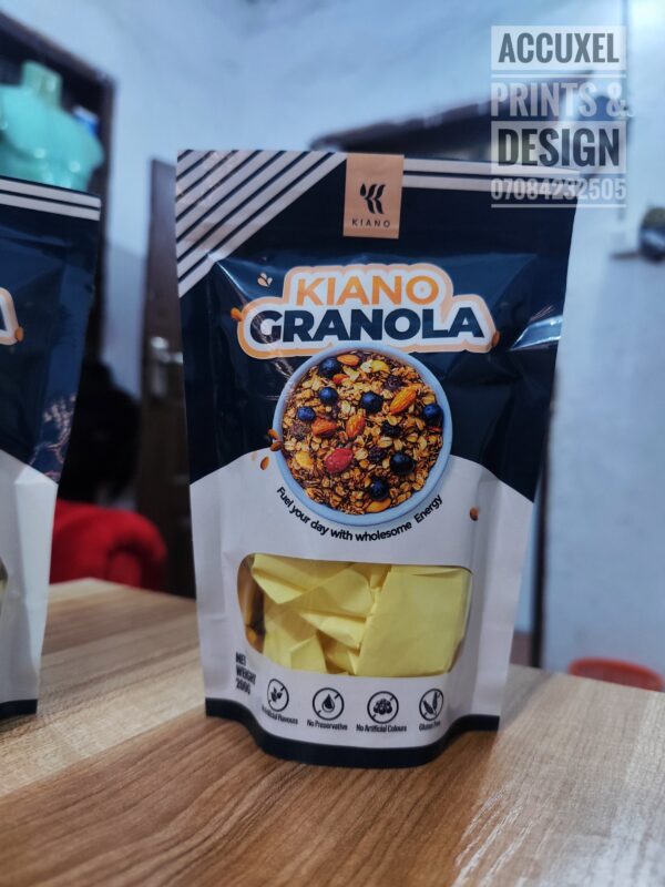 custom granola packaging pouch design and printing