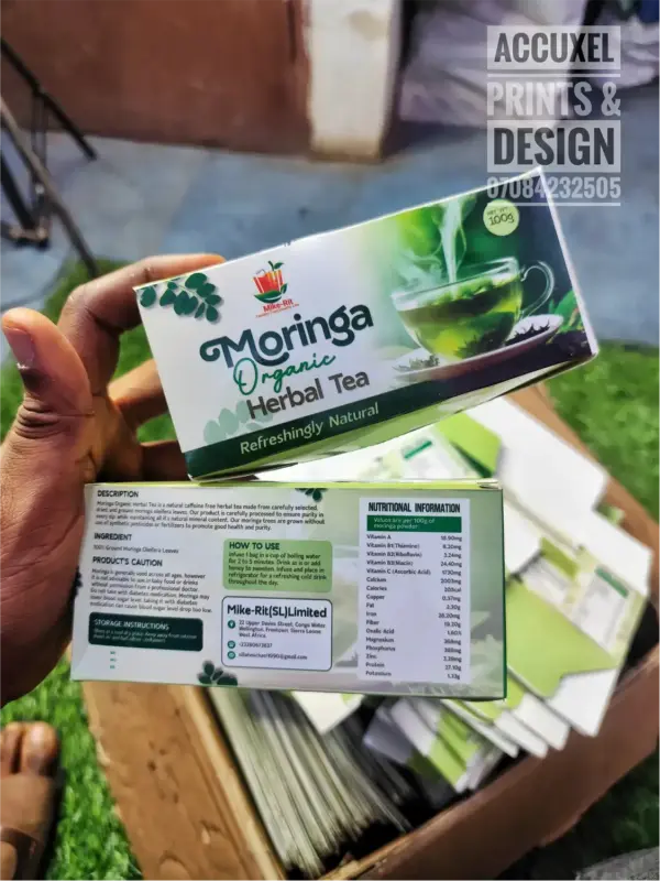 custom printed moringa tea boxes wholesale production