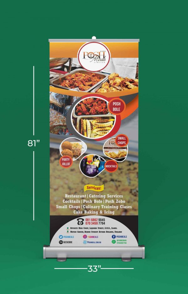 custom roll up banner size in inches
