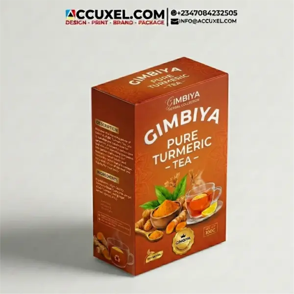 custom turmeric tea box packaging design