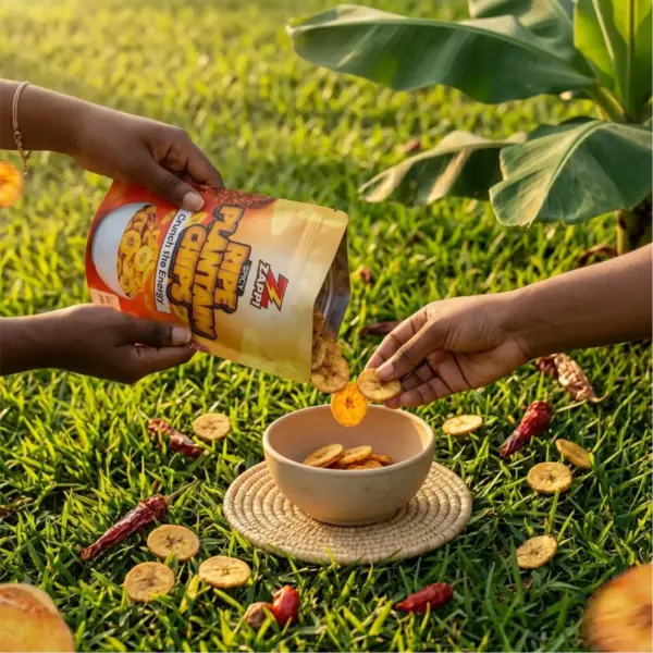 flexible packaging for ripe plantain chips