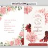 Get A4 Wedding Program Without Pictures Design Printing 3 folded A4 wedding program front and back view