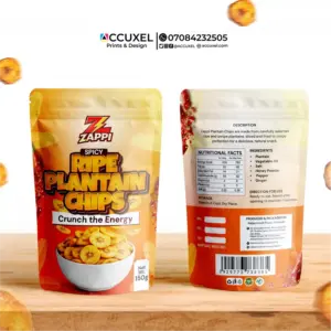 glossy custom snack pouch printing