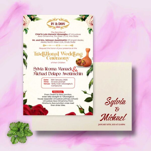 igba nkwu TRADITIONAL wedding invitation