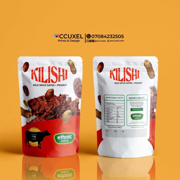 kilishi pouch packaging front and back design