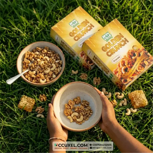 luxury granola product packaging retail shelf ready