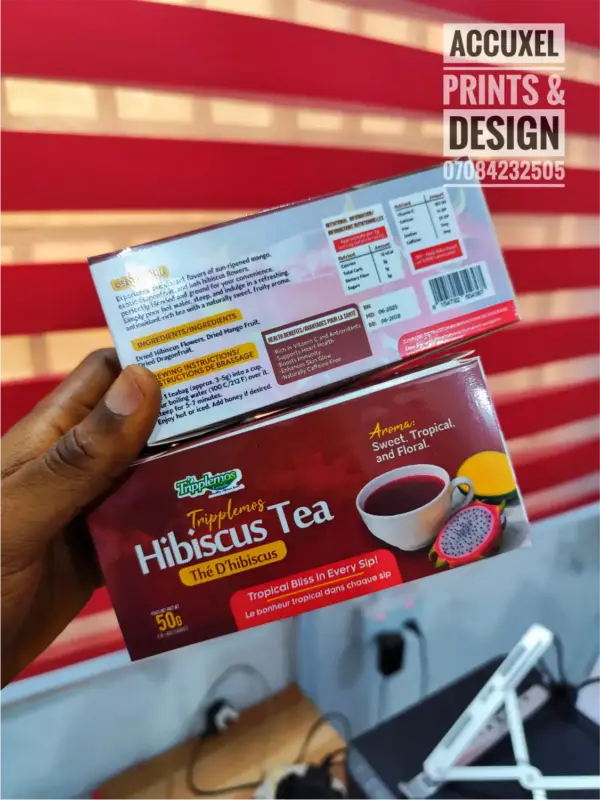 luxury hibiscus tea retail packaging