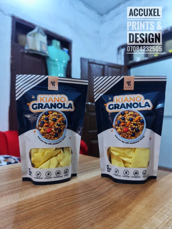 matte and glossy laminated granola pouch printing