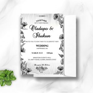 nigerian white wedding invitation cards design and printing with envelope
