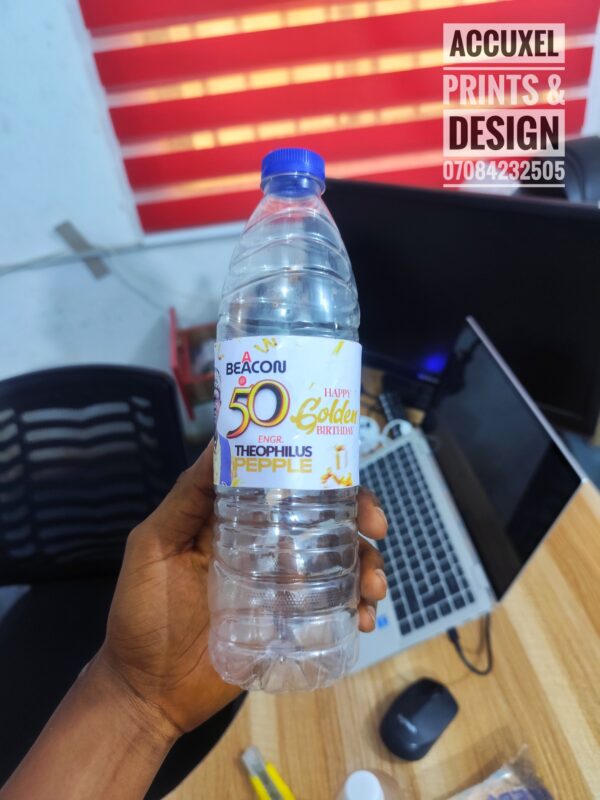 printed 50th Birthday Water Bottle Labels Sticker