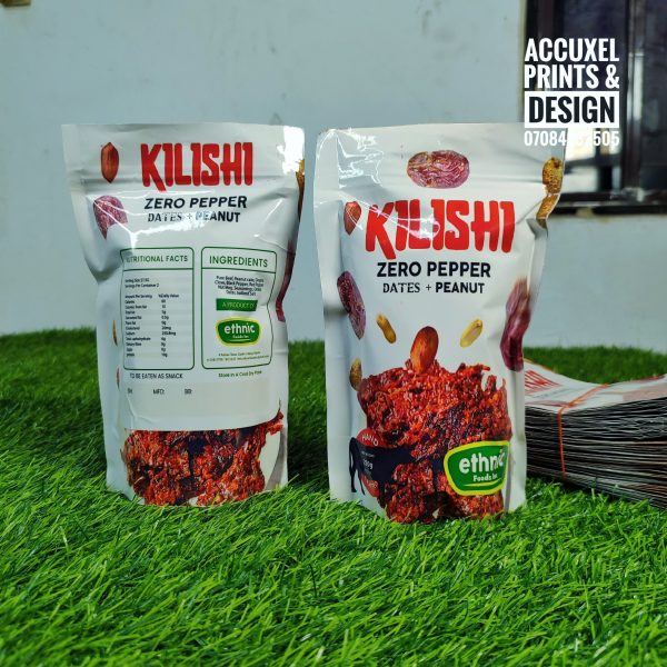 printed Kilishi packaging front and back