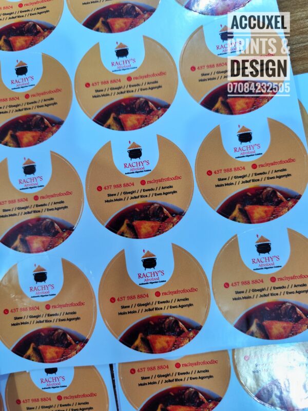 printed Round Food Packaging Stickers