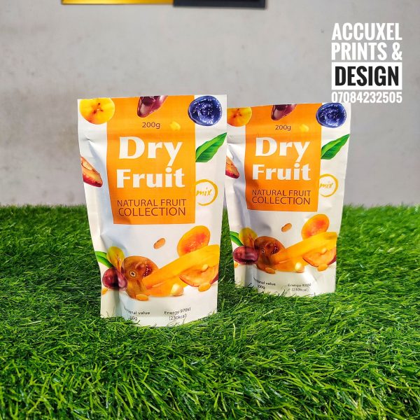 printed dry fruits packaging pouch