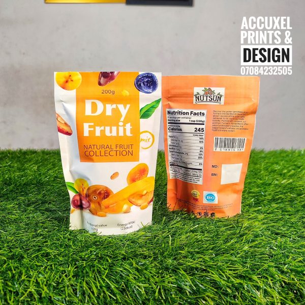 printed dry fruits pouch packaging