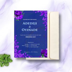 purple and royal blue wedding invitations card design and printing